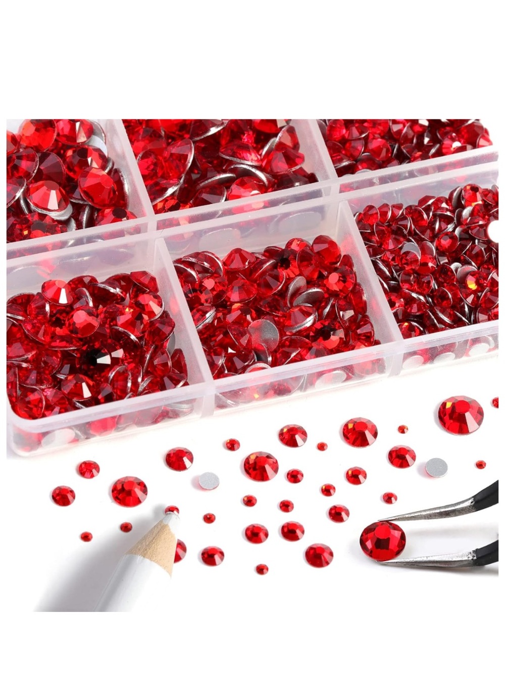 Flatback Rhinestones Red Light Siam Set - Picture 4 of 9
